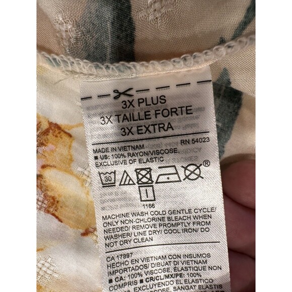 Old Navy rap Mid  Dress Women 3X Multi Pink‎  Floral layered Cotton Wrap V Neck - Picture 12 of 13